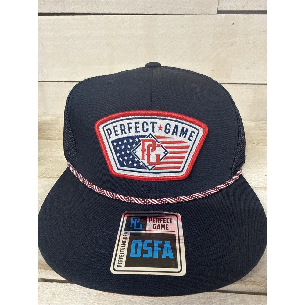 Perfect Game PG Blue SnapBack Rope Mesh Hat Fast Shipping